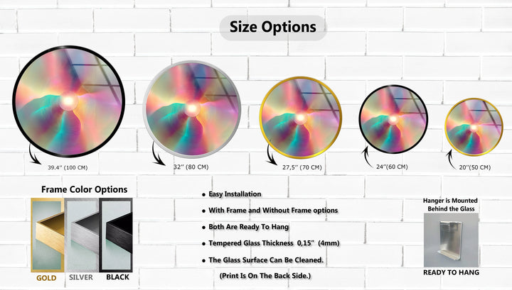 Iridescent Glow – Round Glass Wall Art - MyPhotoStation