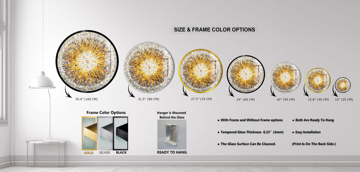 Sunbeam Mosaic Design  – Round Glass Wall Art