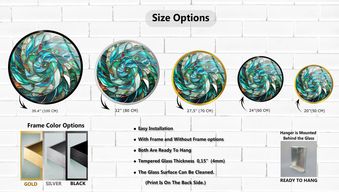 Verdant Vortex Spiral – Round Glass Wall Art - MyPhotoStation