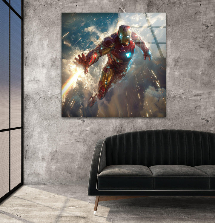 Iron Man Glass Wall Art, Glass Printing Wall Art, Print photos on glass