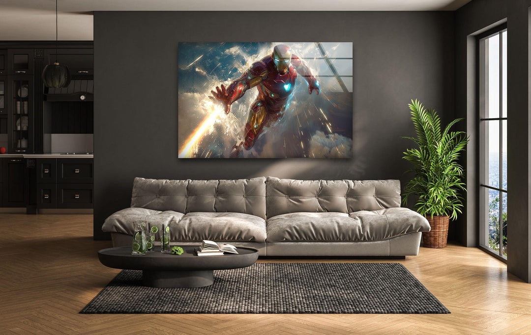 Iron Man Glass Wall Art, glass image printing, glass prints from photos