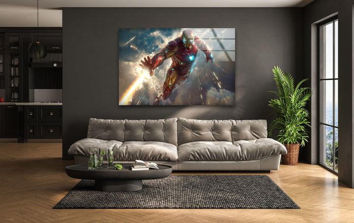 Iron Man Glass Wall Art, glass image printing, glass prints from photos
