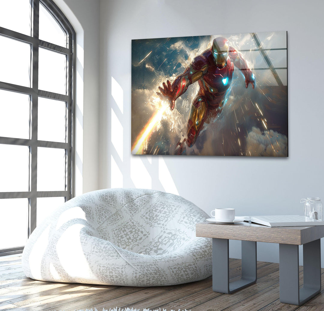 Iron Man Glass Wall Art, glass photo prints, glass picture prints