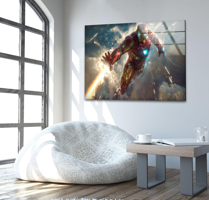 Iron Man Glass Wall Art, glass photo prints, glass picture prints