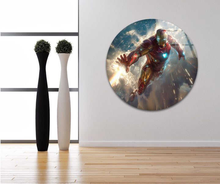 Iron Man Glass Wall Art, glass pictures for Wall, glass prints wall art