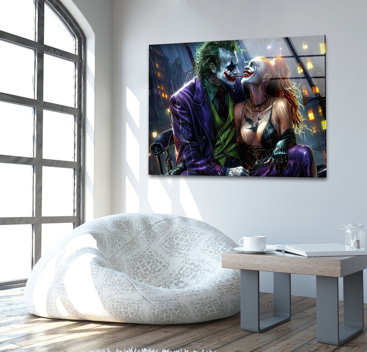 Joker and Harley Quinn Glass Wall Art glass photo prints, glass picture prints
