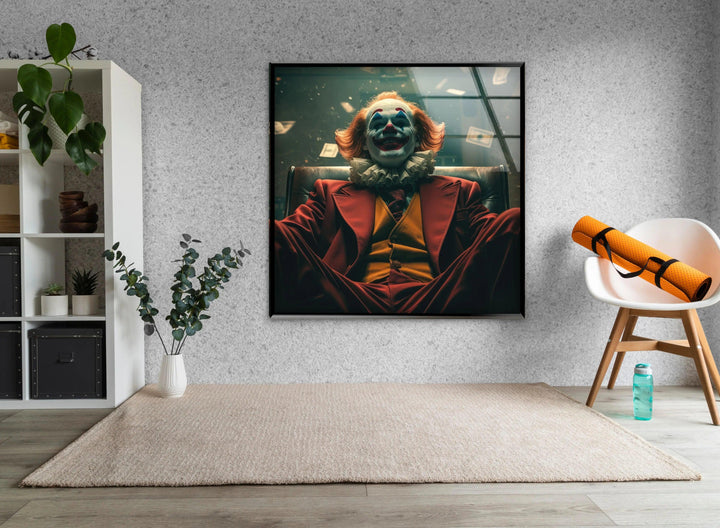 Joker Money Glass Wall Art photo print on glass, prints on glass wall art
