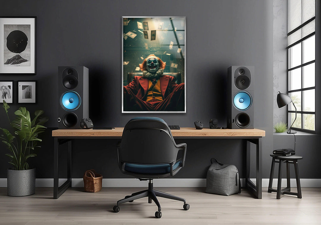 Joker Money Glass Wall Art glass pictures for Wall, glass prints wall art

