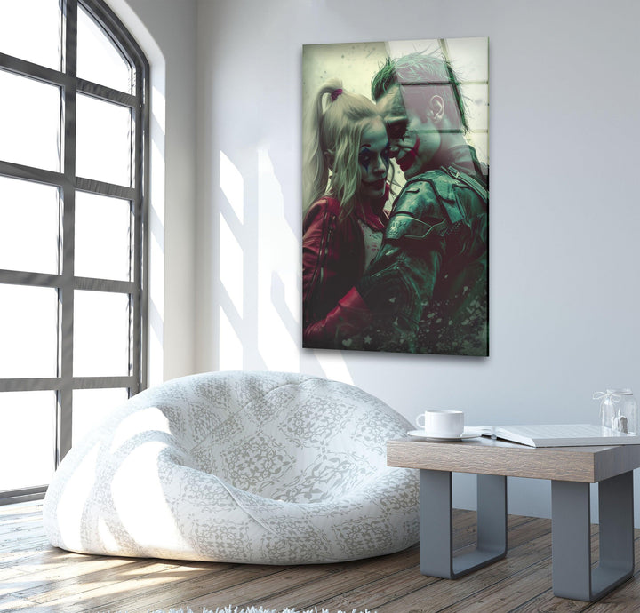 Joker & Harley Quinn Glass Wall Art, glass photo prints, glass picture prints