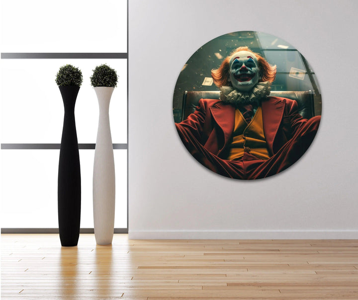 Joker Money Glass Wall Art glass image printing, glass prints from photos
