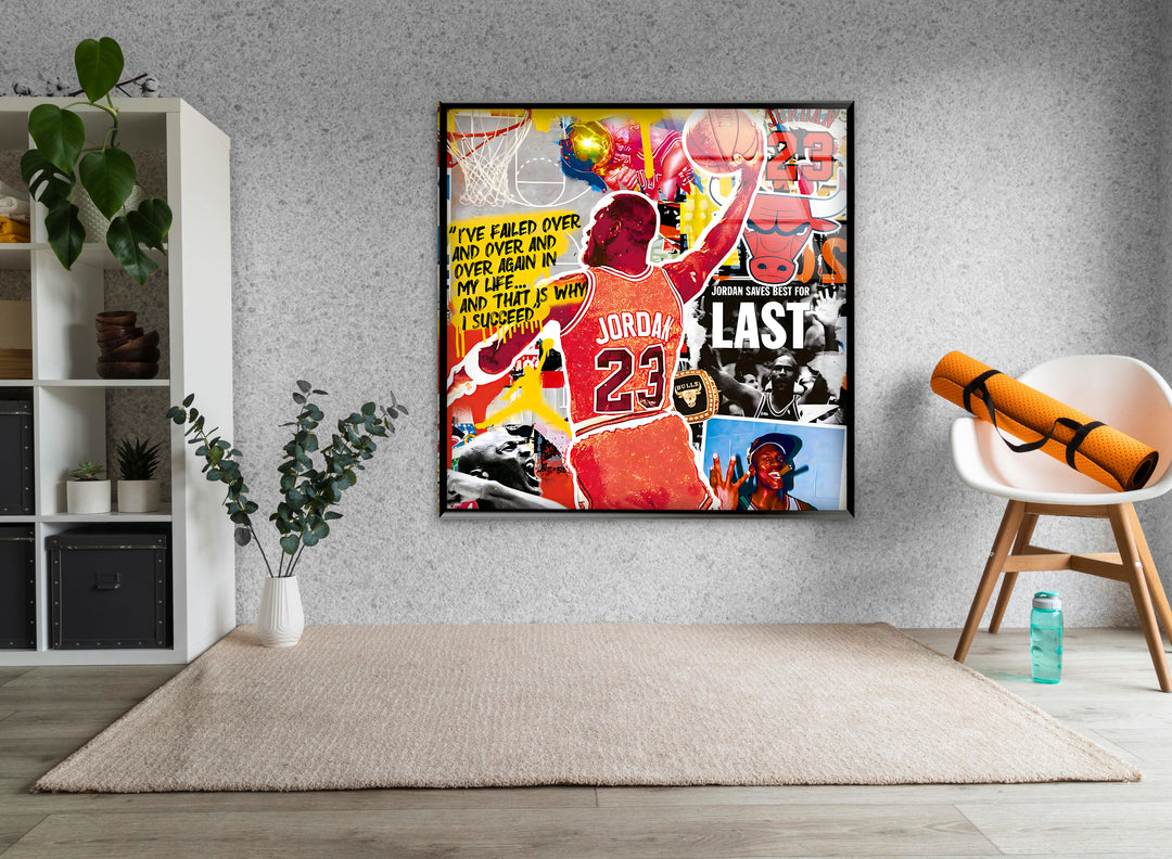 Jordan 23 Glass Wall Art glass art painting, glass art for the Wall
