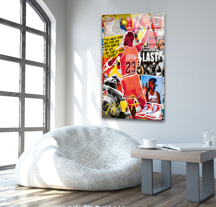 Jordan 23 Glass Wall Art custom glass pictures, glass art prints