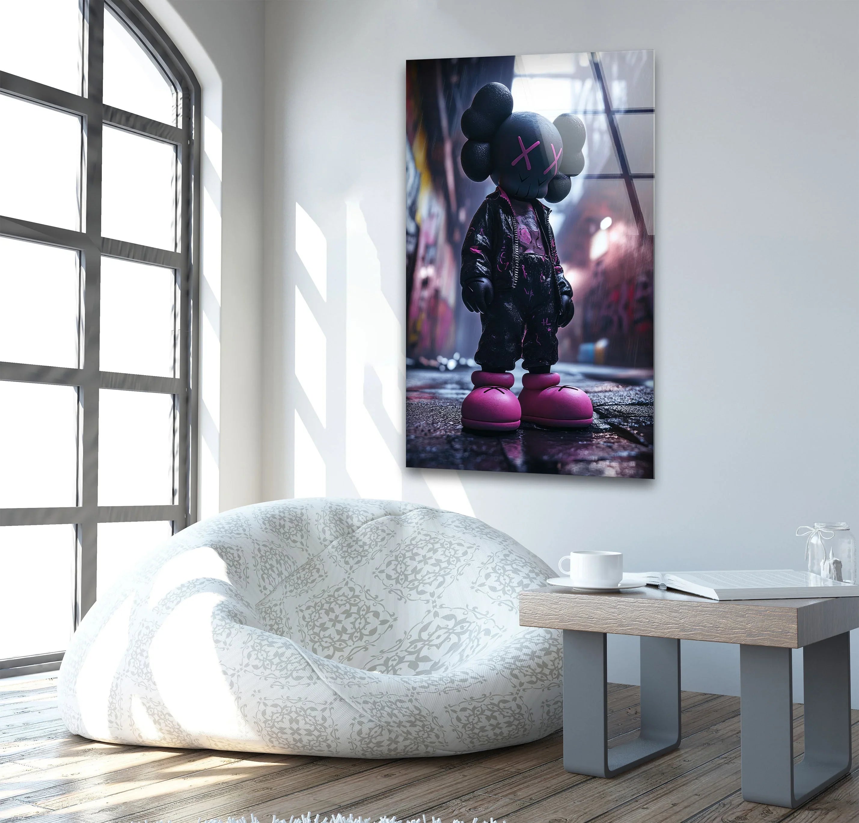 Kaws Purple & Black Wall Art – Urban Street Decor – MyPhotoStation