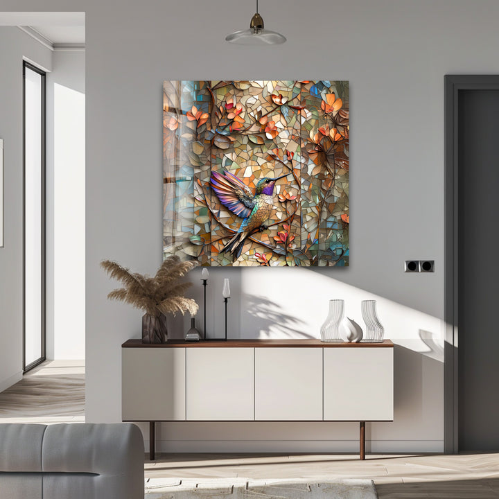 Radiant Hummingbird – Stained Glass Wall Art
