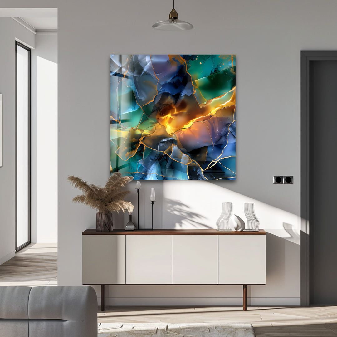 Fractured Light – Abstract Shattered Prism Glass Wall Art