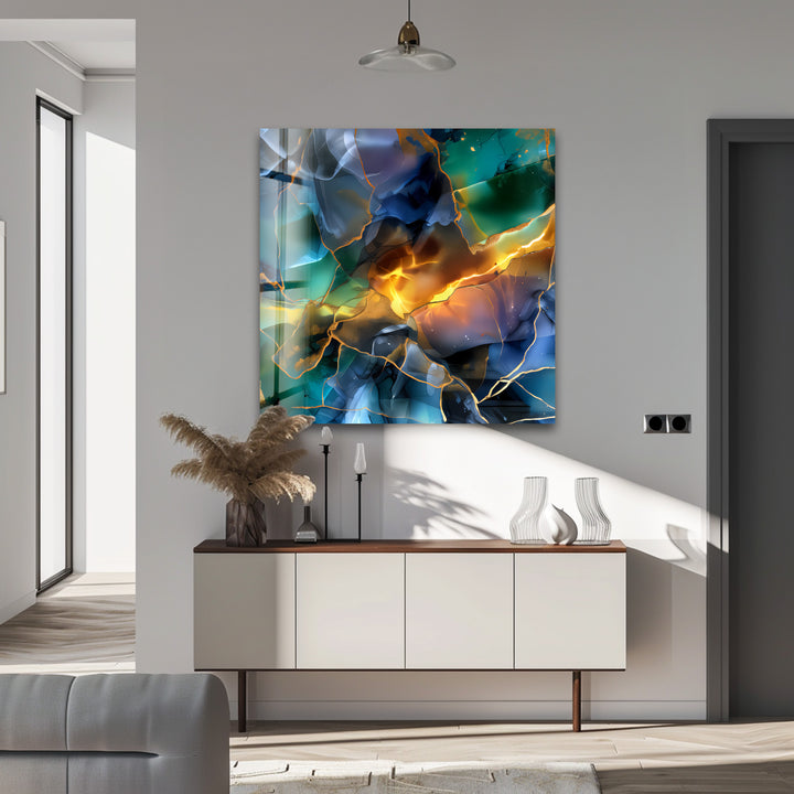 Fractured Light – Abstract Shattered Prism Glass Wall Art