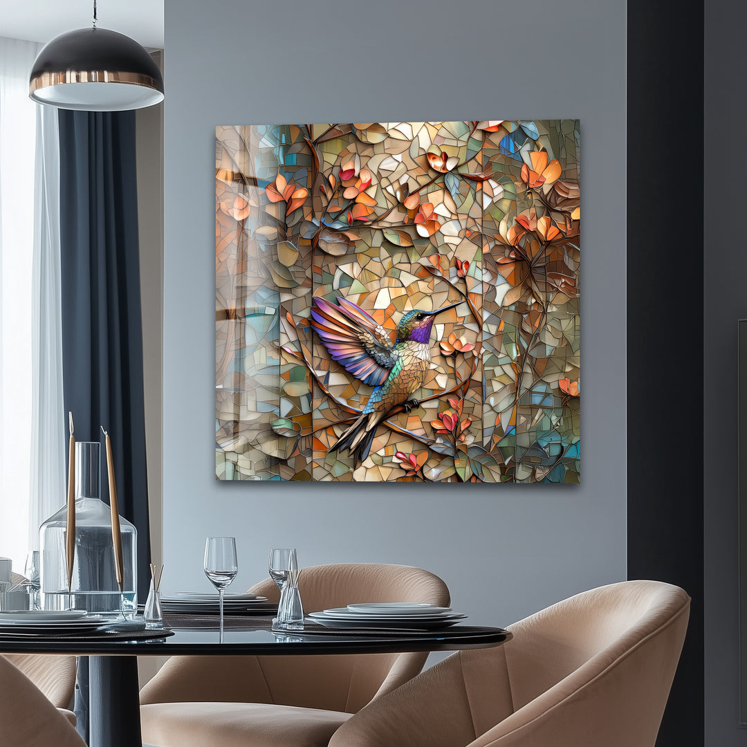 Radiant Hummingbird – Stained Glass Wall Art