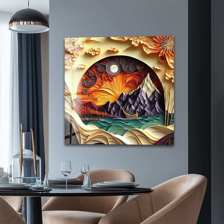 Voyage to the Fiery Mountains – Glass Wall Art
