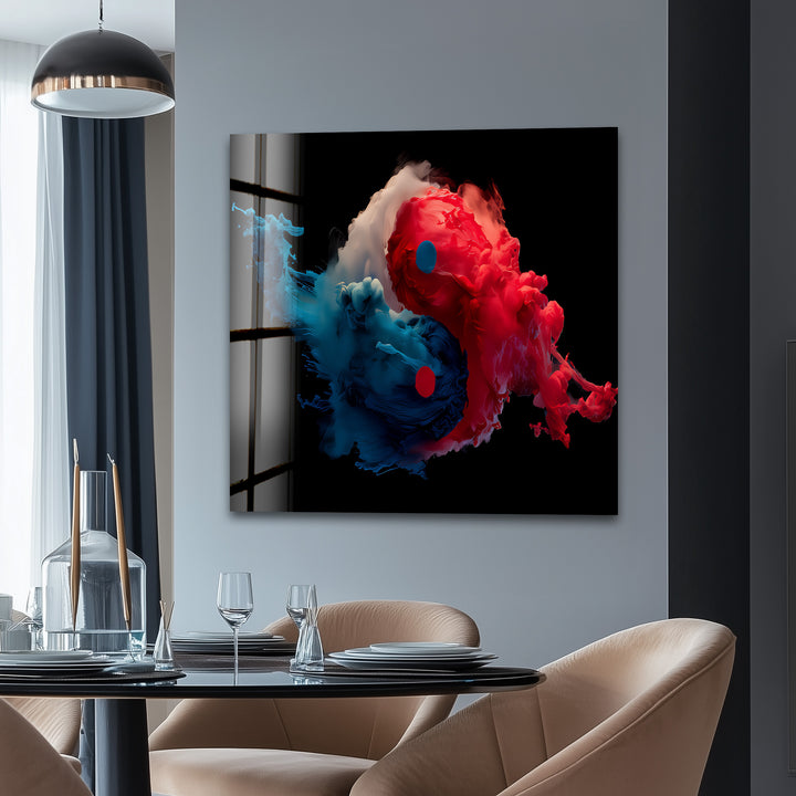 Blau gebeiztes Baumleben Glasbilder