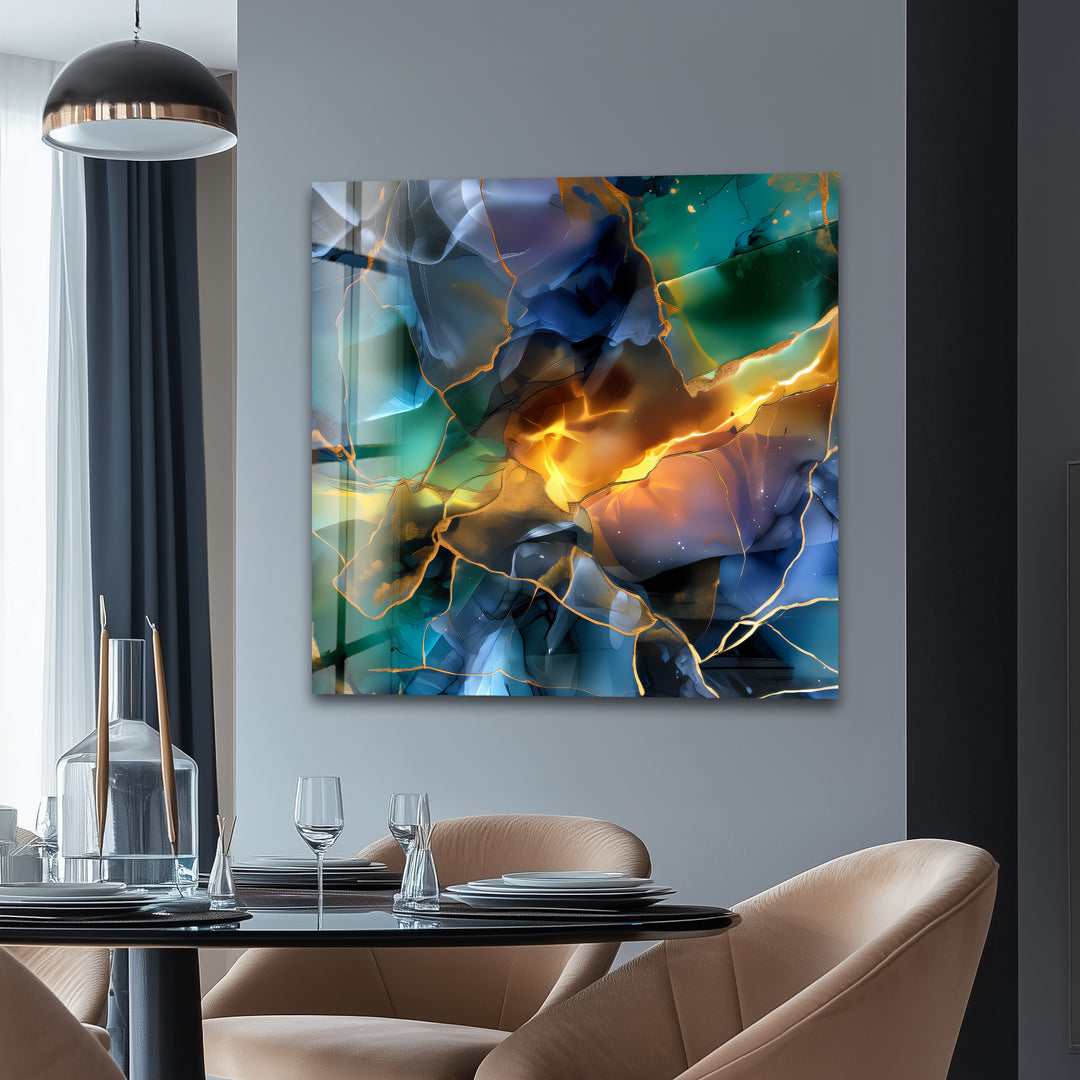 Fractured Light – Abstract Shattered Prism Glass Wall Art