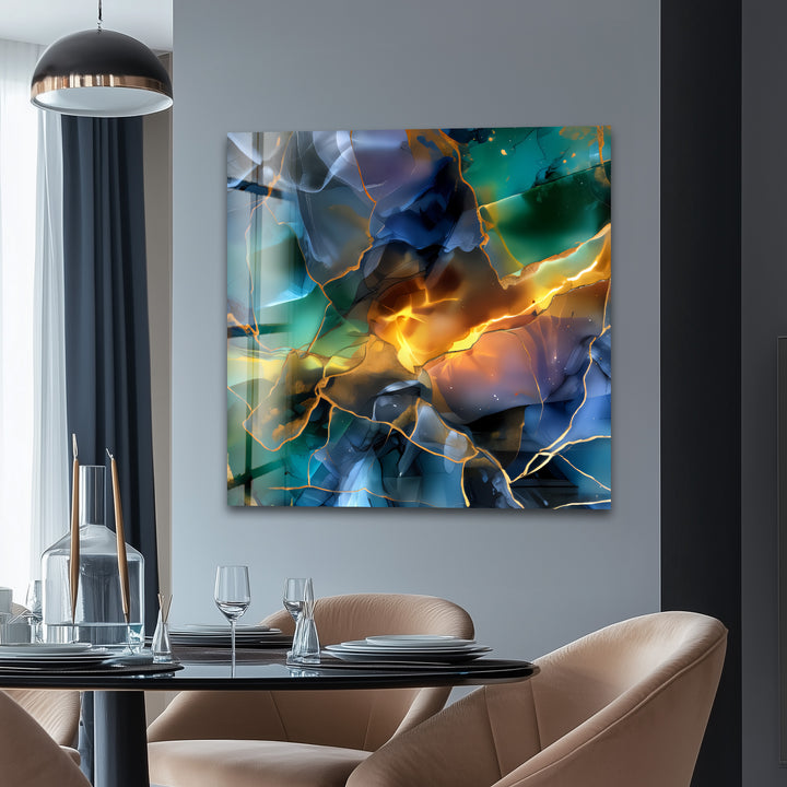 Fractured Light – Abstract Shattered Prism Glass Wall Art