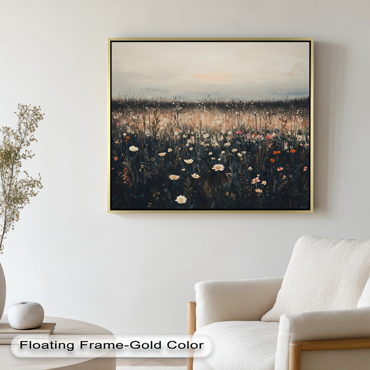 Wildflower Horizon – Framed Oil Painting