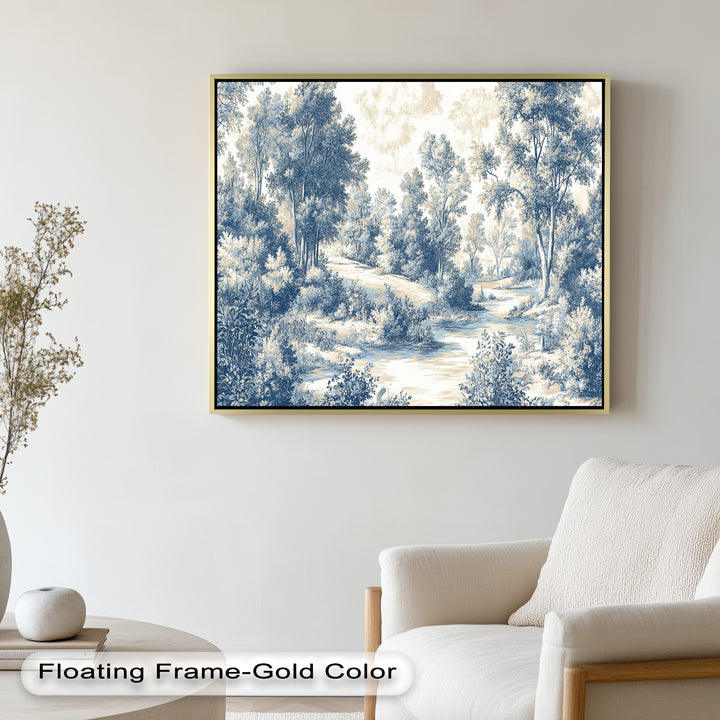 Classic Blue Woodland Scene – Vintage Oil Paintings