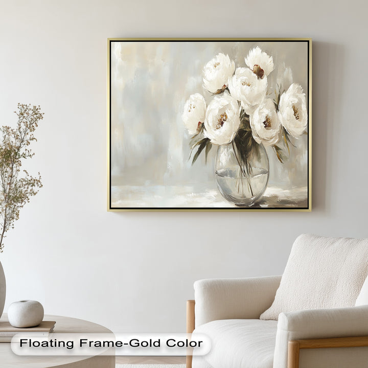 White Peony Bouquet – Floral Oil Paintings
