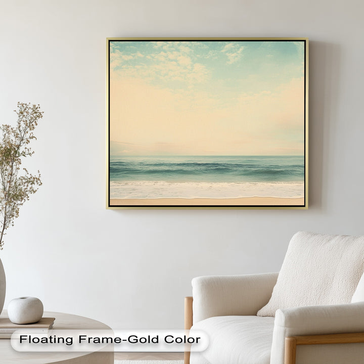 Calm Ocean Oil Paintings – Coastal Beach Wall Art