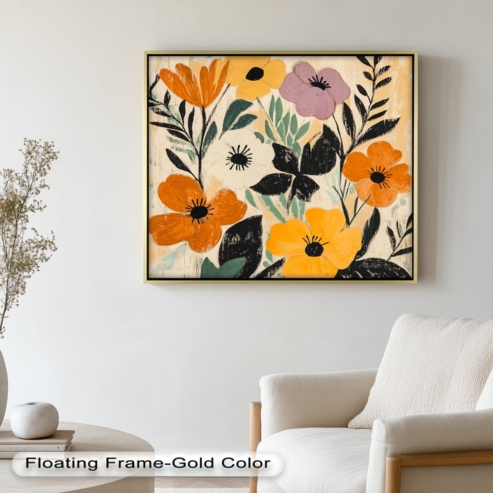 Harvest Blooms – Rustikales Boho-Ölgemälde