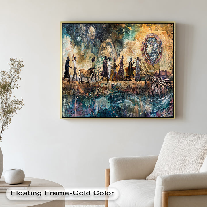 Echoes of Migration – Symbolic Journey Through Time Oil Painting