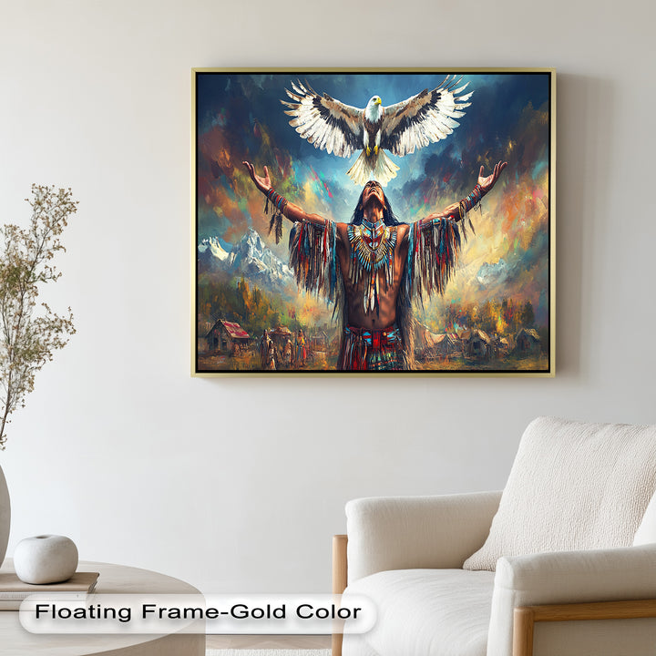 Call of the Sky – Native Ceremony Oil Painting