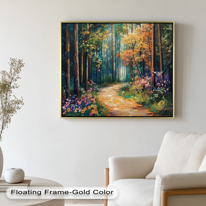 Colored Autumn Forest – Vibrant Oil Painting