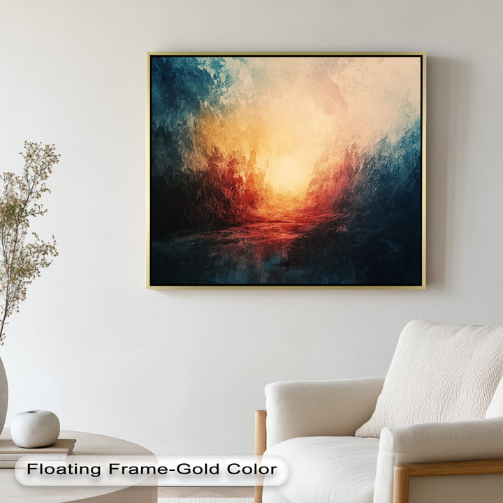 Eclipse Awakening – Feuriges Lichtexplosion-Abstraktes Ölgemälde