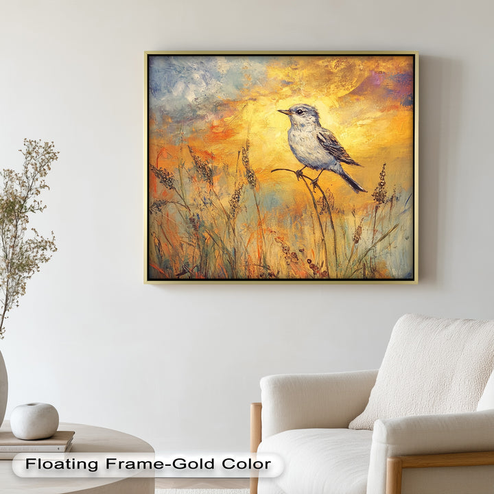 Twilight Songbird – Expressive Bird Oil Painting