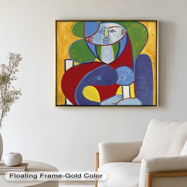 Color Harmony – Abstract Seated Woman Picasso Oil Painting