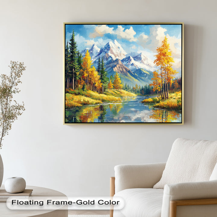 Golden Autumn Peaks – Mountain Landscape Oil Paintings