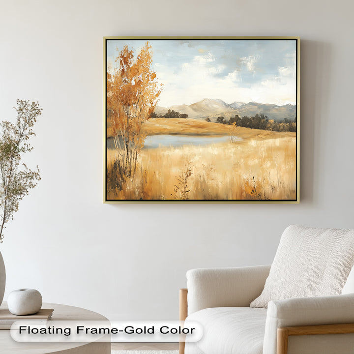 Wheat Fields Autumn Landscape – Golden Serenity Oil Painting