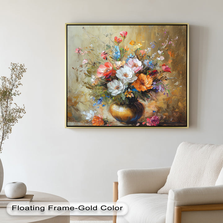 Radiant Bloom – Colorful Floral Oil Painting