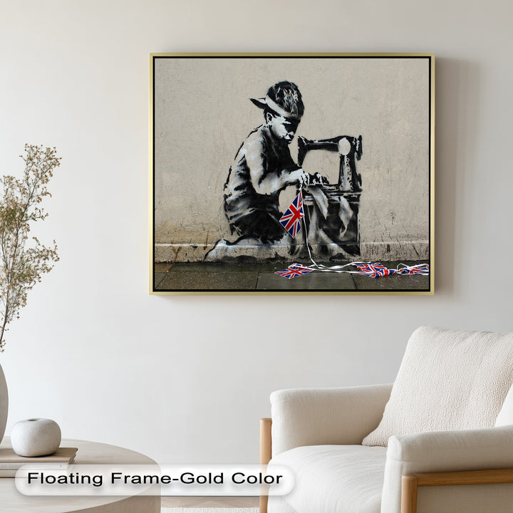 Stitched Allegiance – Banksy Oil Painting