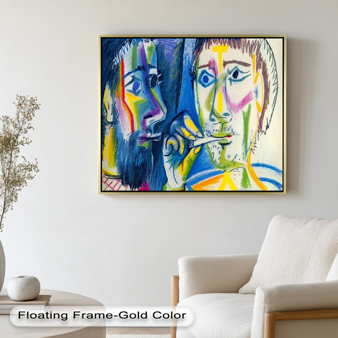 Two Men Smoking by Pablo Picasso – Expressionist Oil Painting