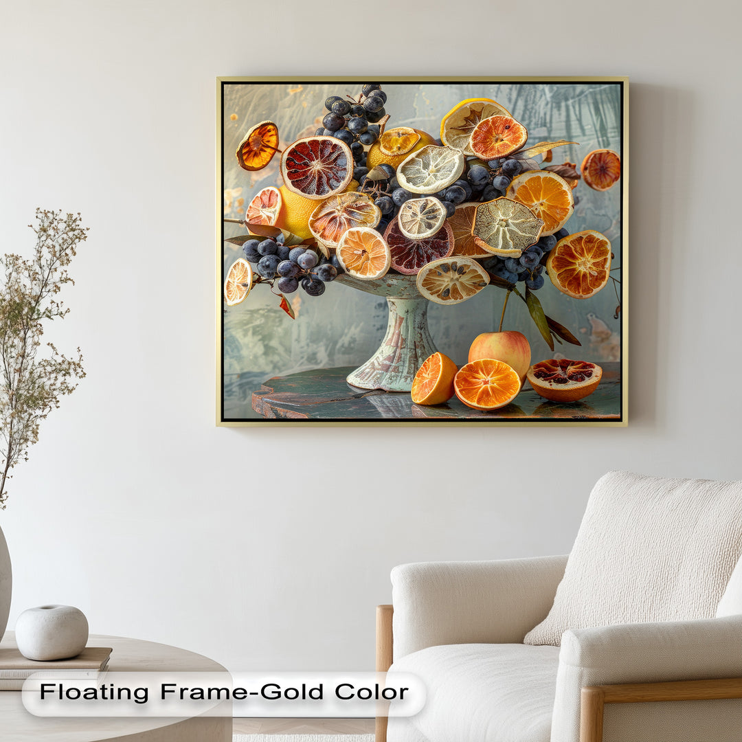 Grapes and Citrus Harmony – Decorative Still Life Food Painting