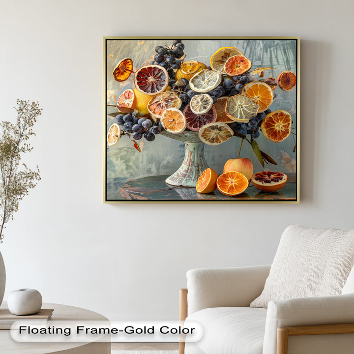Grapes and Citrus Harmony – Decorative Still Life Food Painting