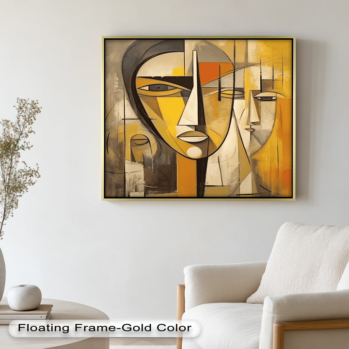 Amber Contours – Abstract Portrait Series in Picasso Oil Painting