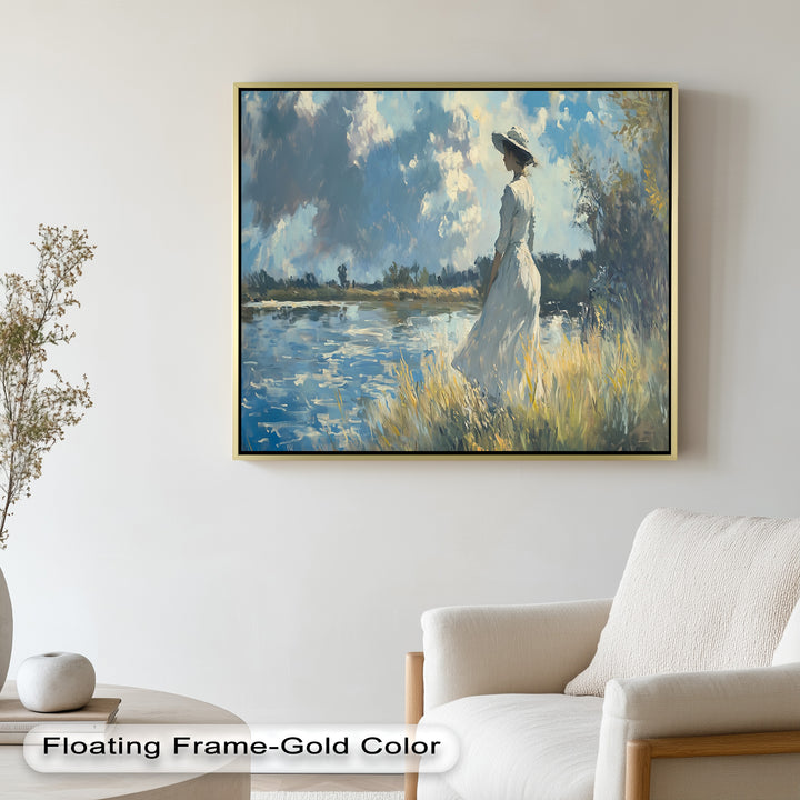 Lady by the River – Impressionist Oil Painting