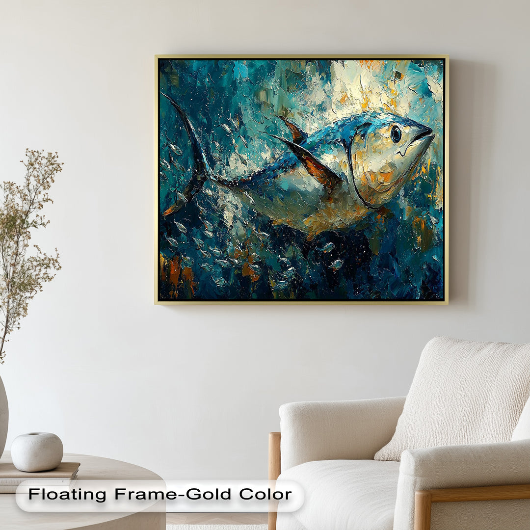 Bluefin Tuna in Ocean Current – Animal Oil Painting