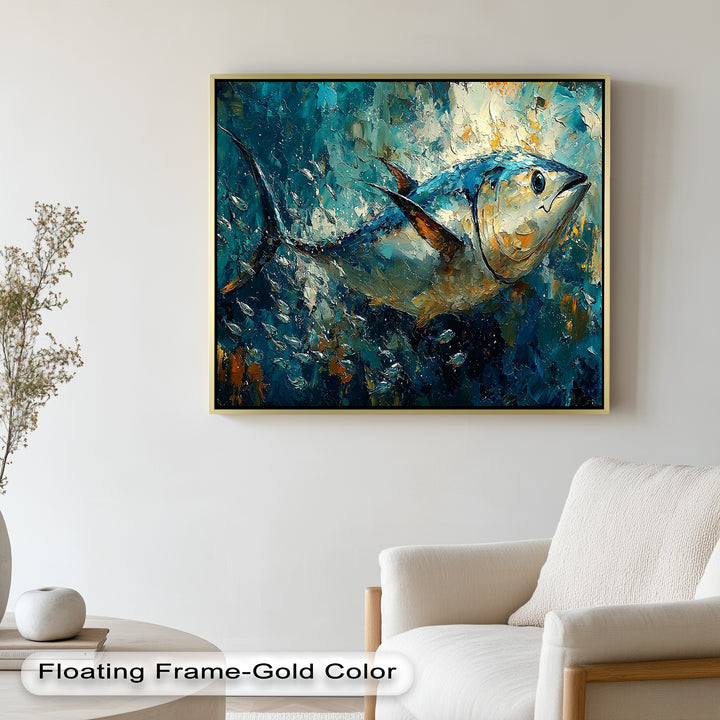 Bluefin Tuna in Ocean Current – Animal Oil Painting