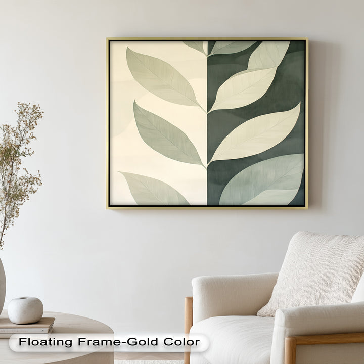 Minimalist Leaf  – Monochrome Botanical Oil Painting