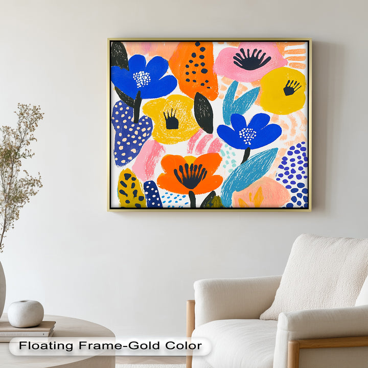 Bold Blooms in Boho Garden – Fauvist Floral Oil Painting