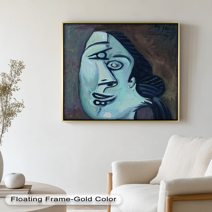 Twilight Reflections – Blue Cubist Woman Picasso Oil Painting